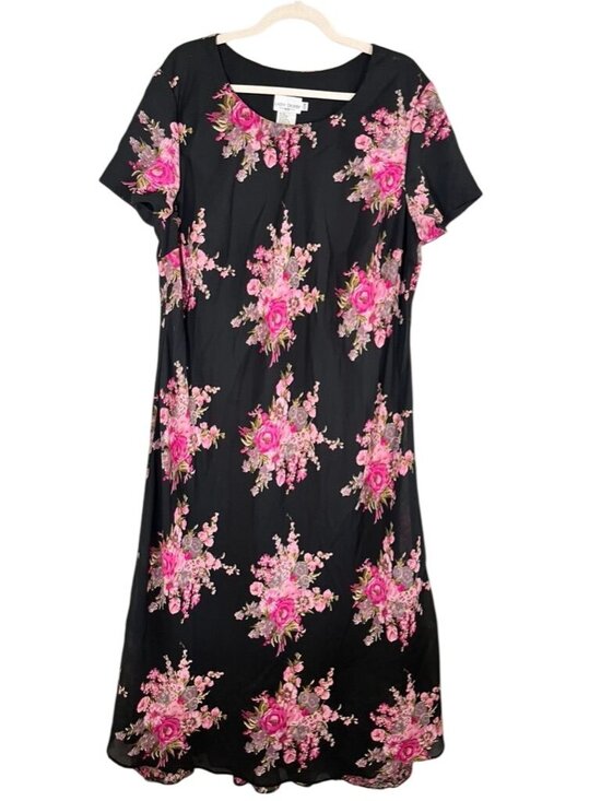 Lady Dorby Dresses & Skirts - Colorful Floral Dress Black 20W Cottage Retro Mod Boho Indie Classic Chic Preppy
